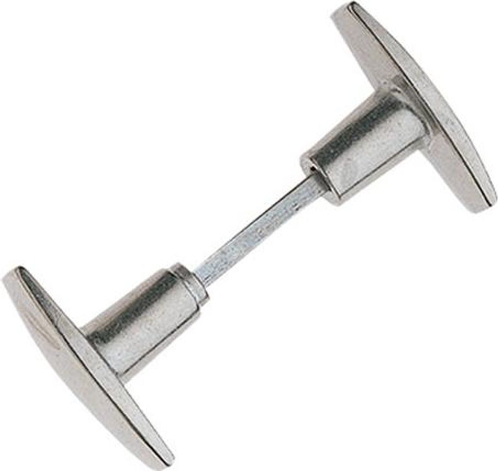 Doppel-Quadratknopf aus poliertem Aluminium 6/7 - Alpertec