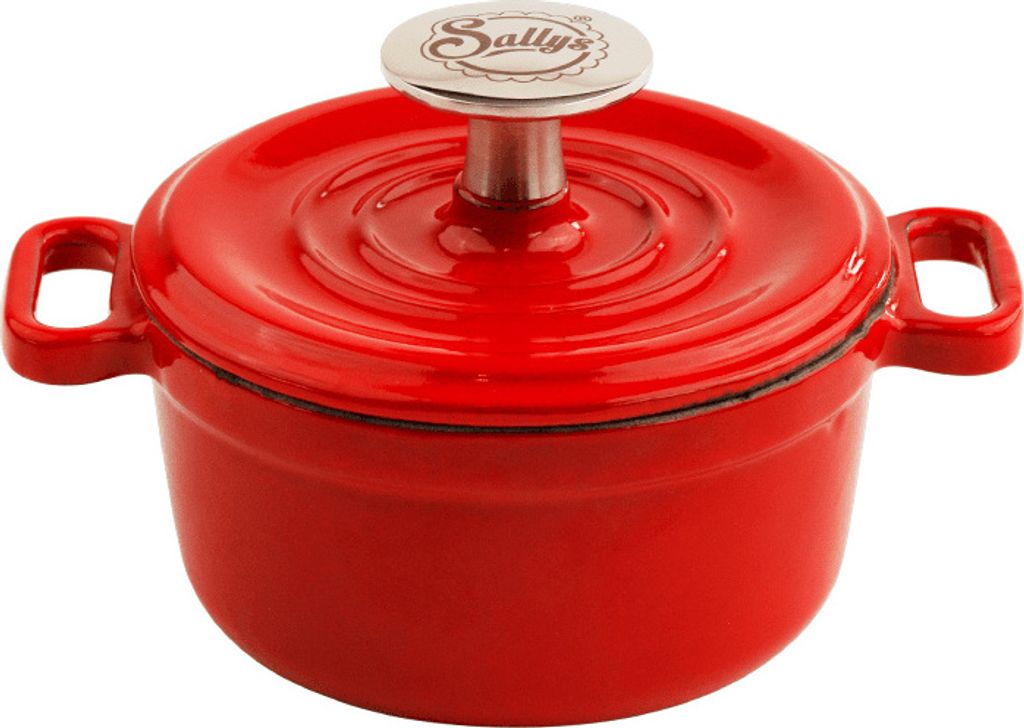 Sallys Gusseisen - Serviertopf - Ø 14 cm - Tomatenrot