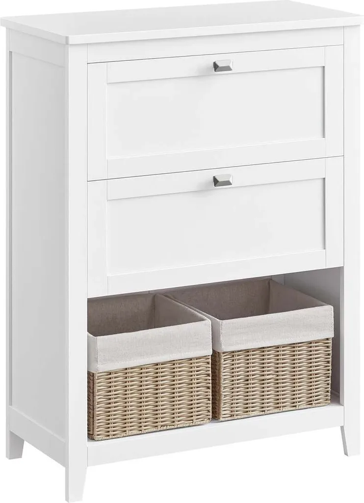 Armoire de toilette haute Rootz blanche 60 cm, organisateur modulable