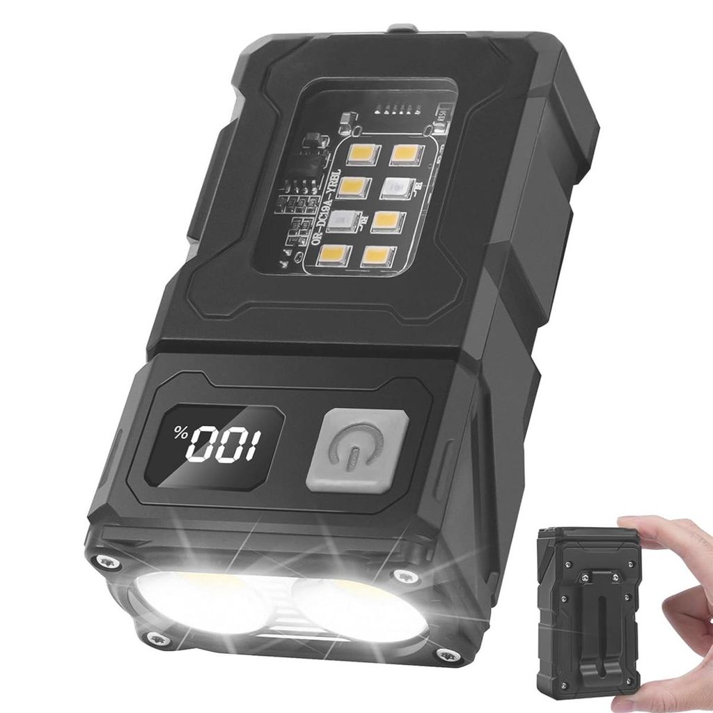 Mini Taschenlampen LED, Aufladbar USB-C – COB Arbeitsleuchte mit Magnetfuß, Ideal für Werkstatt, KFZ, Notfall, Camping & Outdoor