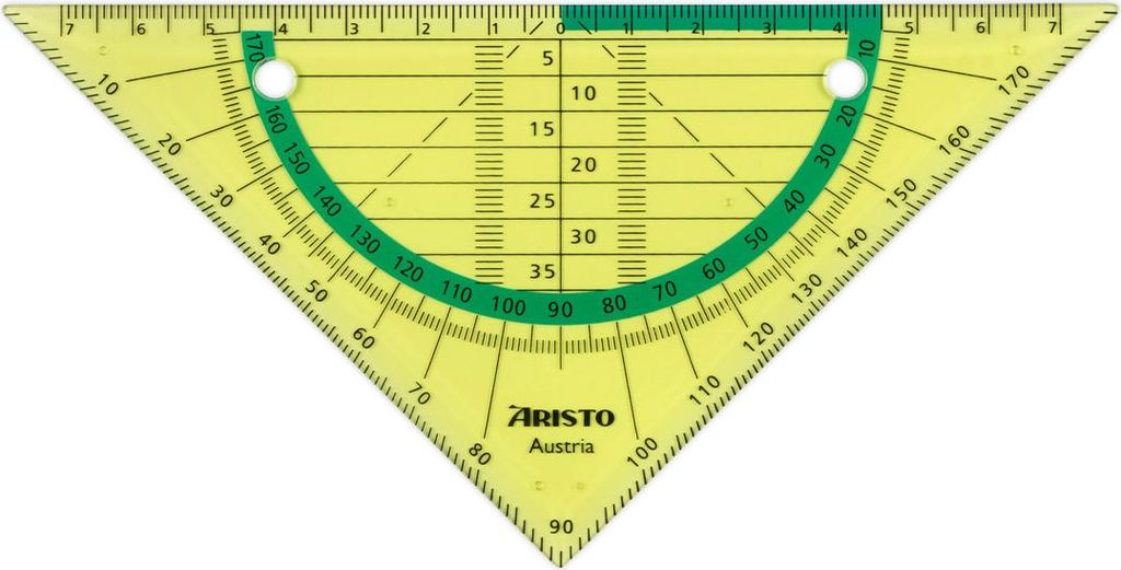 Aristo Flex Geometrie Dreieck 16 cm biegsam, Hypotenuse 16 cm, neongrün