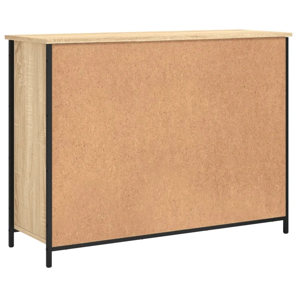 Credenza Multiuso 100cm Rovere Sonoma - Robusta e Capiente - 9