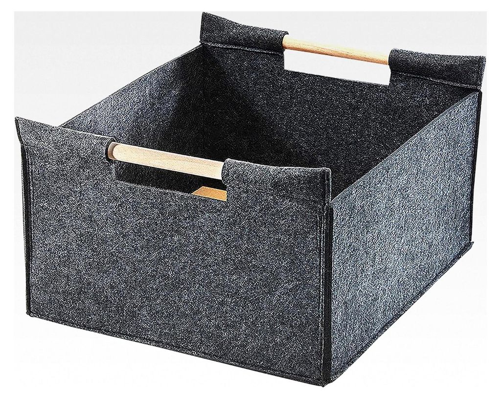 Filzkorb für Kaminholz - dunkelgrau - 51x41x26 cm