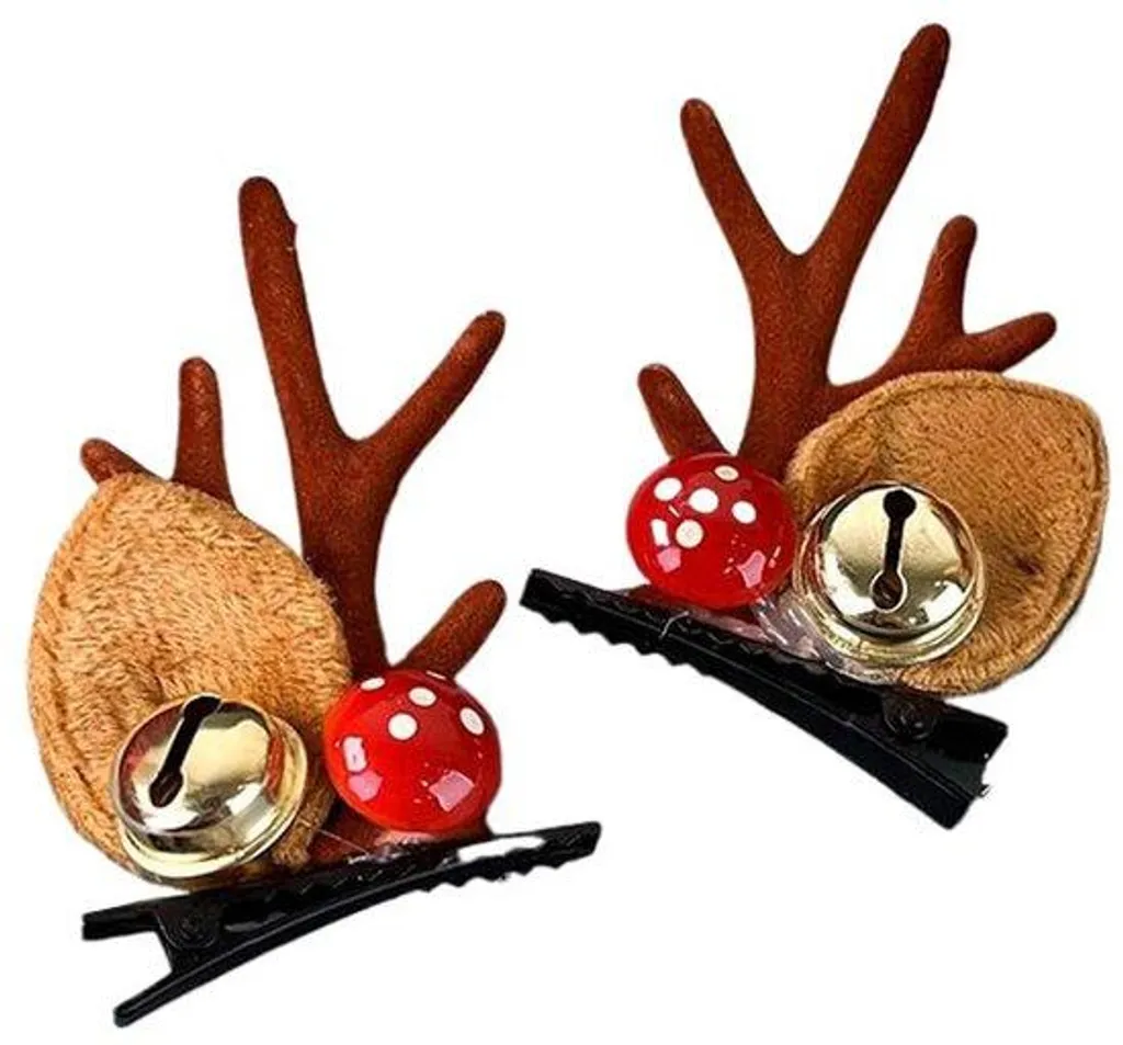 Barrettes Noël en Bois de Renne : Accessoire Cheveux Adorable et Léger