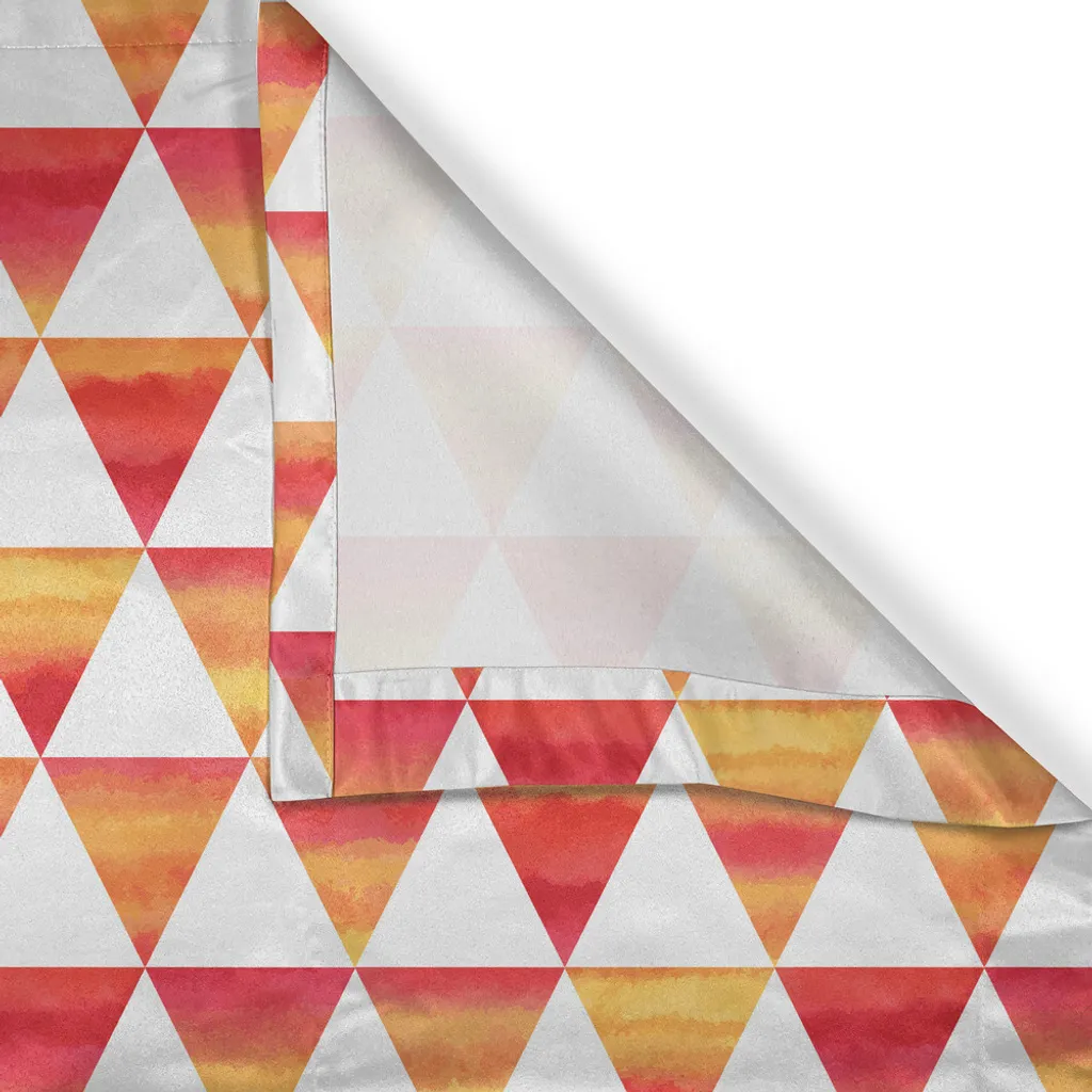 ABAKUHAUS Tenda con occhielli astratta, forme geometriche triangolari in stile acquerello Effetti pennello Immagine artistica, tende decorative a 2 pannelli per finestre, 280 cm x 225 cm, arancione scarlatto - 3