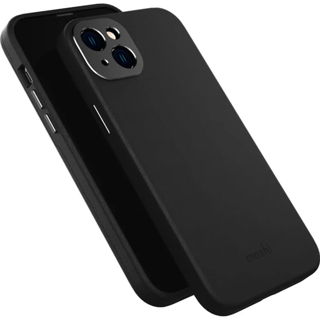 Étui iPhone 14 Plus Moshi Napa Noir : Chic et Pratique avec MagSafe