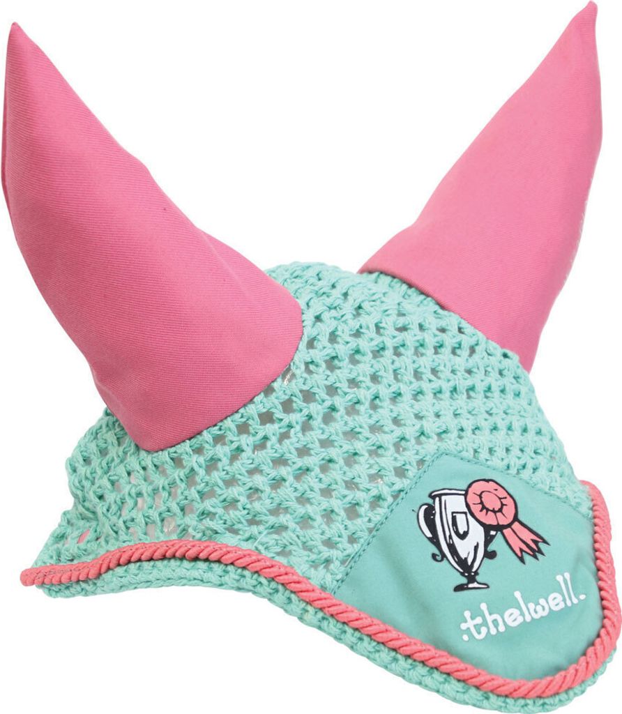 Hy - Fliegenhaube für Pferde "Thelwell Collection", Throphäe BZ4423 (Shetland-Pony) (Minzgrün/Pink)