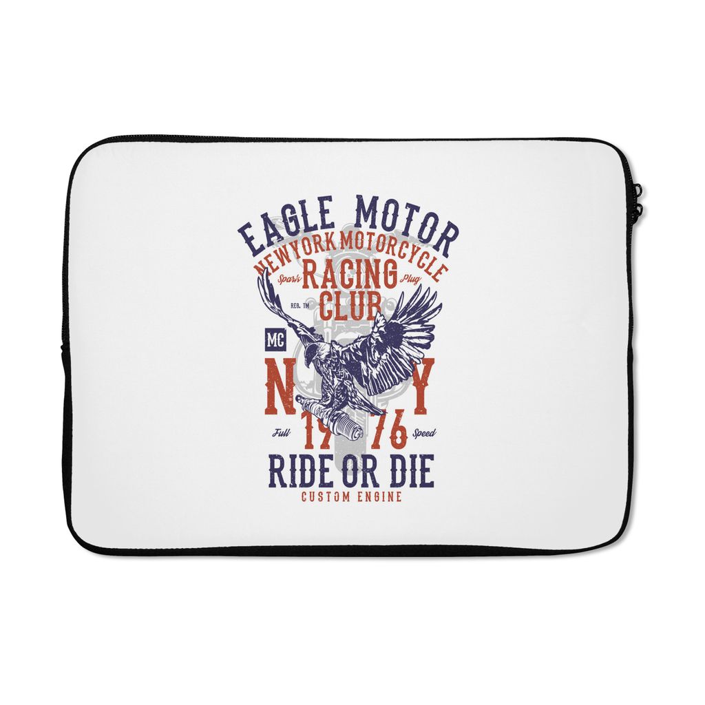 MuchoWow Laptop Hülle 13 Zoll Mancave - Motor - Vogel - Adler - Vintage Laptoptasche - Laptophülle - Sleeve - Rundumschutz