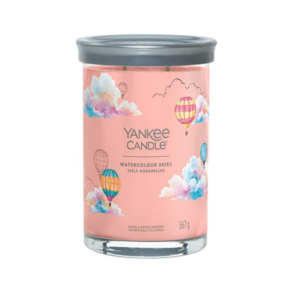 Yankee Candle Watercolour Skies, Zylinder, Pink, Kaschmirhölzer, Jasmin, Moschus, 100 h, 1 Stück(e)