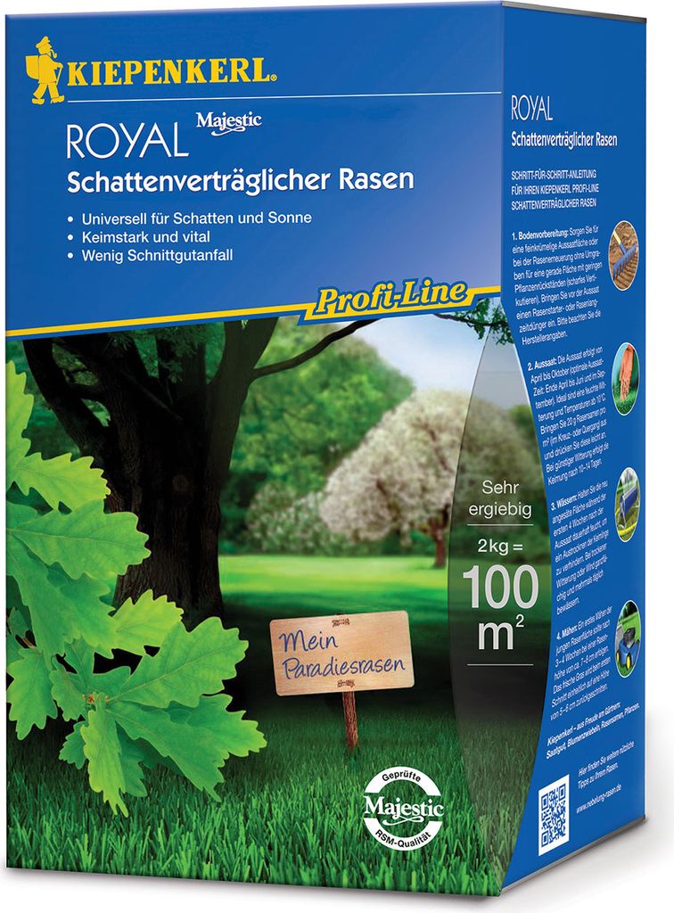 Artikelbild 1 von 'Majestic Profi - Line Royal Schattenverträglicher Rasen (2 kg)'