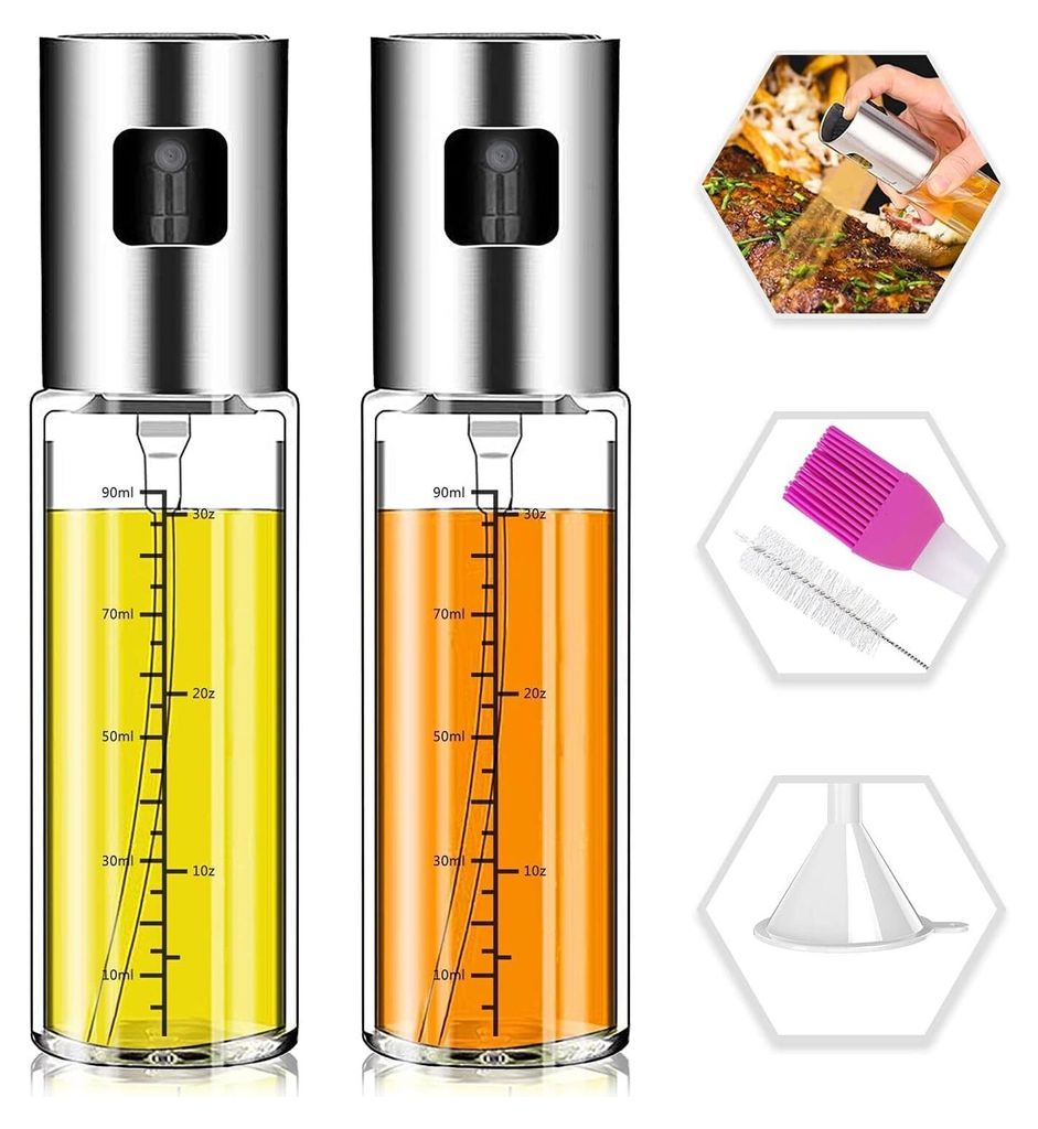 2 Stück Ölsprüher Öl Sprühflasche Ölspray zum Speiseöl Produktbild 