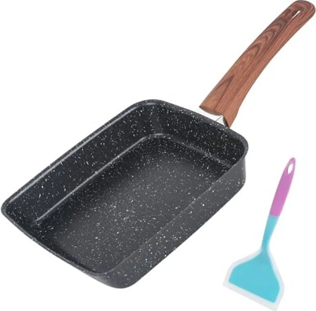 Padella Tamagoyaki Induzione con Spatola Silicone - Set Omelette Antiaderente