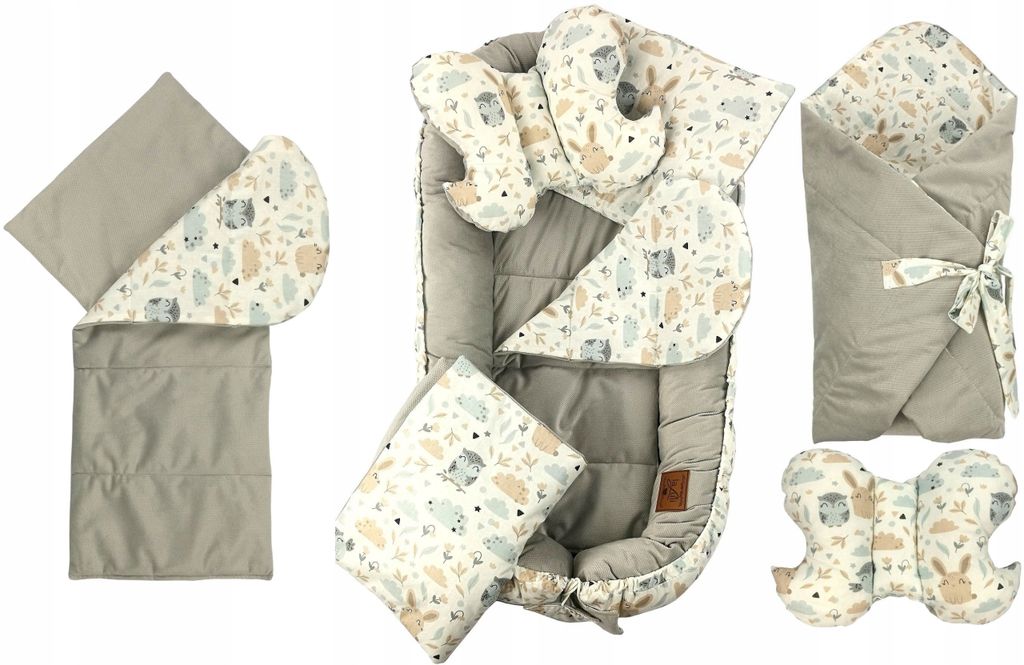 7 tlg SET für Neugeborene Babynestchen Babybett 10in1 Produktbild 
