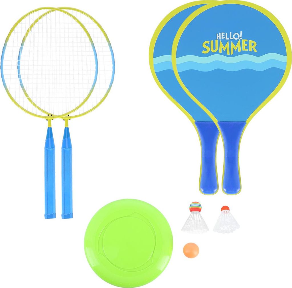 Nils Beach Set 3 in 1 Green/Blue L1 Badminton-Set