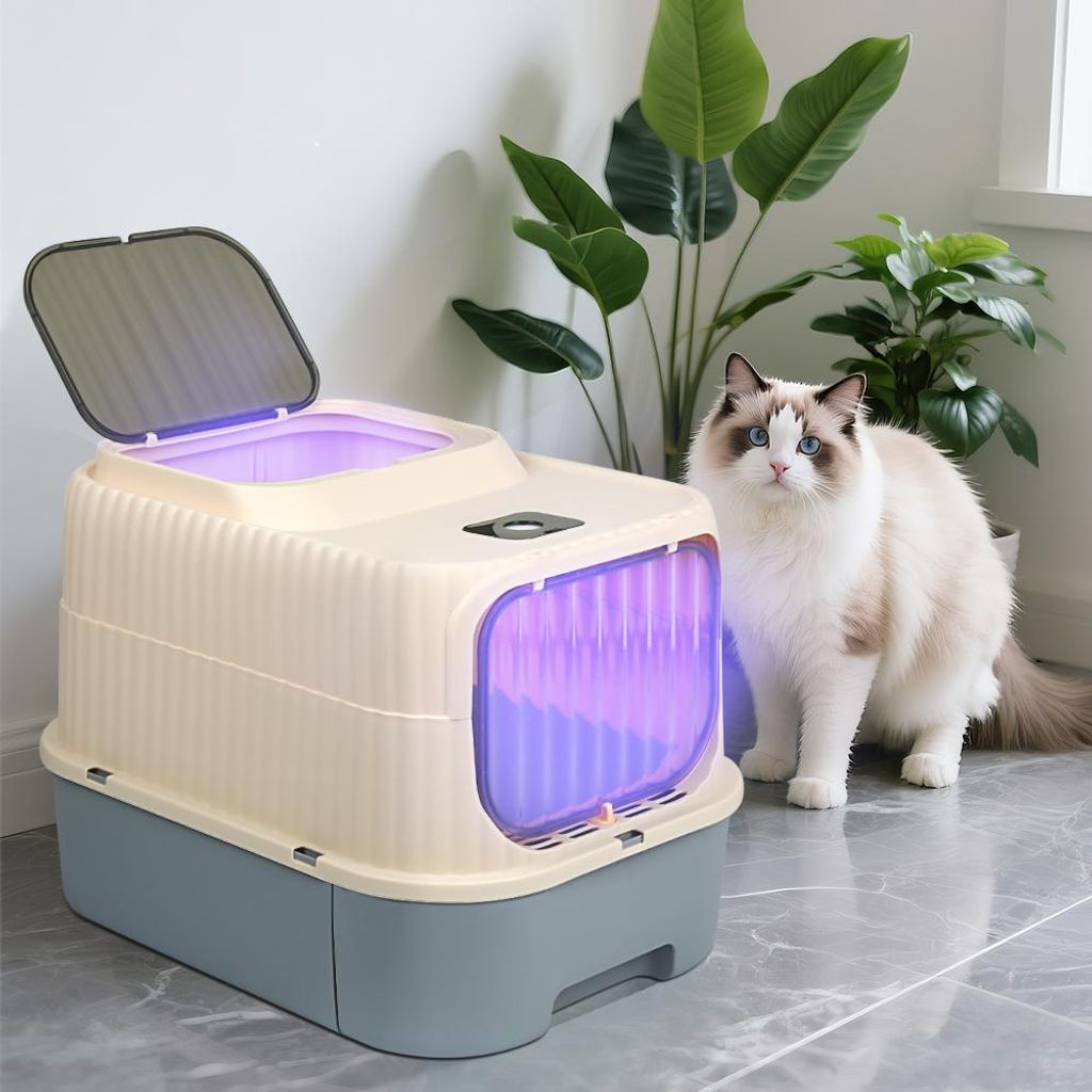 Katzentoilette mit Deckel Katzenklo bakterientötend Produktbild 