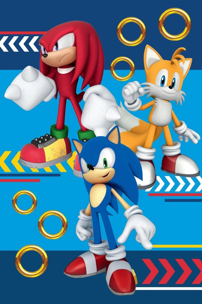 Sonic The Hedgehog - Team Decke, Fleece TC588 (150 cm x 100 cm) (Bunt)