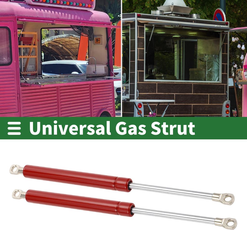Universal-Hebestützen, Gasdruckfeder, 12 Zoll/305 mm, 80 lb/355 N/35,5 kg, Metall, Rot, 2 Stück