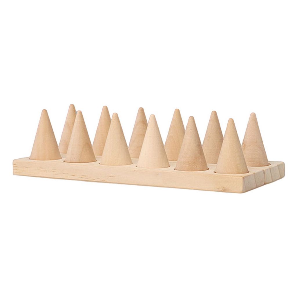 Ring Display Ständer Kegel Holz mit großer Kapazität wiederverwendbarer platzsparender Aufbewahrung Festholz 6/12/24 Finger Ring Finishing Board...