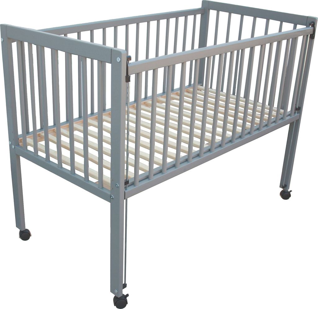 Kinderbett / Beistellbett / Babybett 2in1 120x60cm grau Produktbild 3