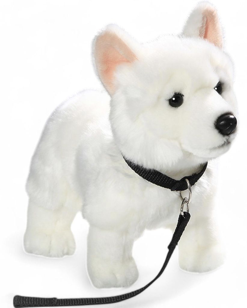 Carl Dick Weißer Schäferhund mit Leine stehend ca. 26cm Produktbild 