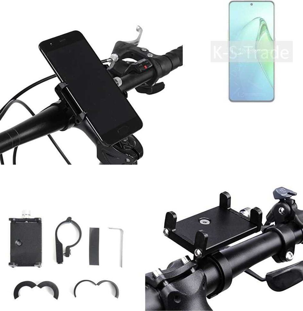K-S-Trade Handyhalterung für das Fahrrad kompatibel mit Oppo Reno8 Pro+ Halter Lenkstange Fahrradhalterung Motorrad Bike Mount Befestigung Smartphone