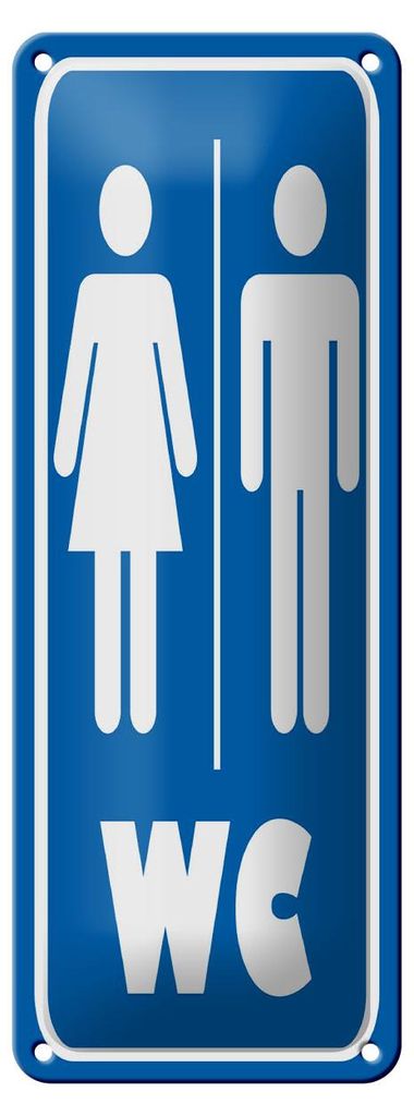 Blechschild Hinweis 10x27cm WC Piktogramm Toilette Wanddeko Dekoration