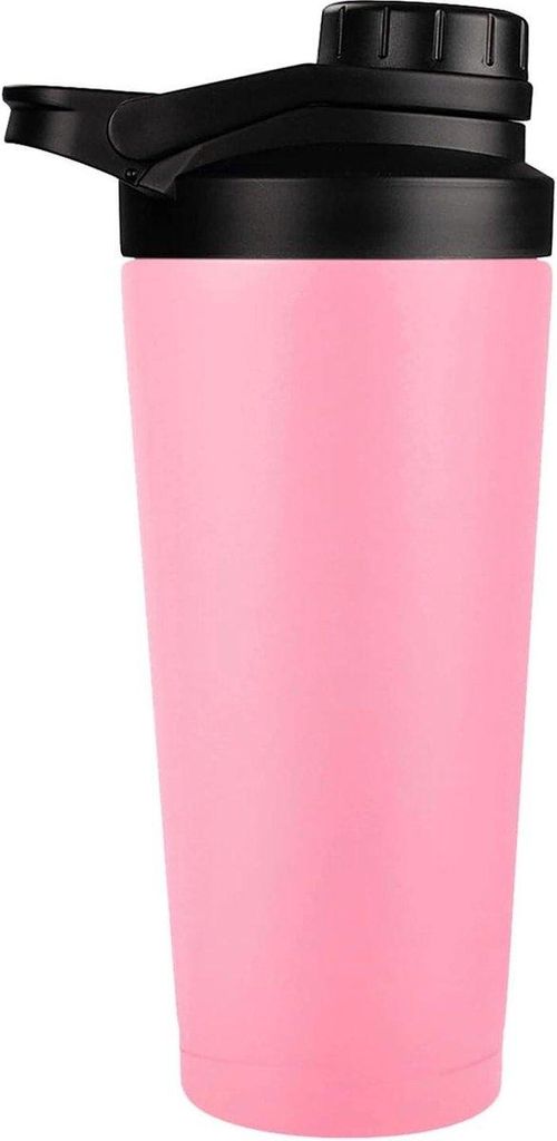 750 ml Edelstahl Isolierter Proteinshaker und Wasserflasche – geräuschlos – BPA-frei – für Proteinshakes – Fitnessstudio – Proteinshake...