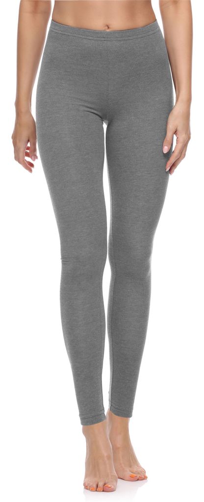 Merry Style Damen Lange Leggings aus Baumwolle MS10-198 (Mittel Melange,L)