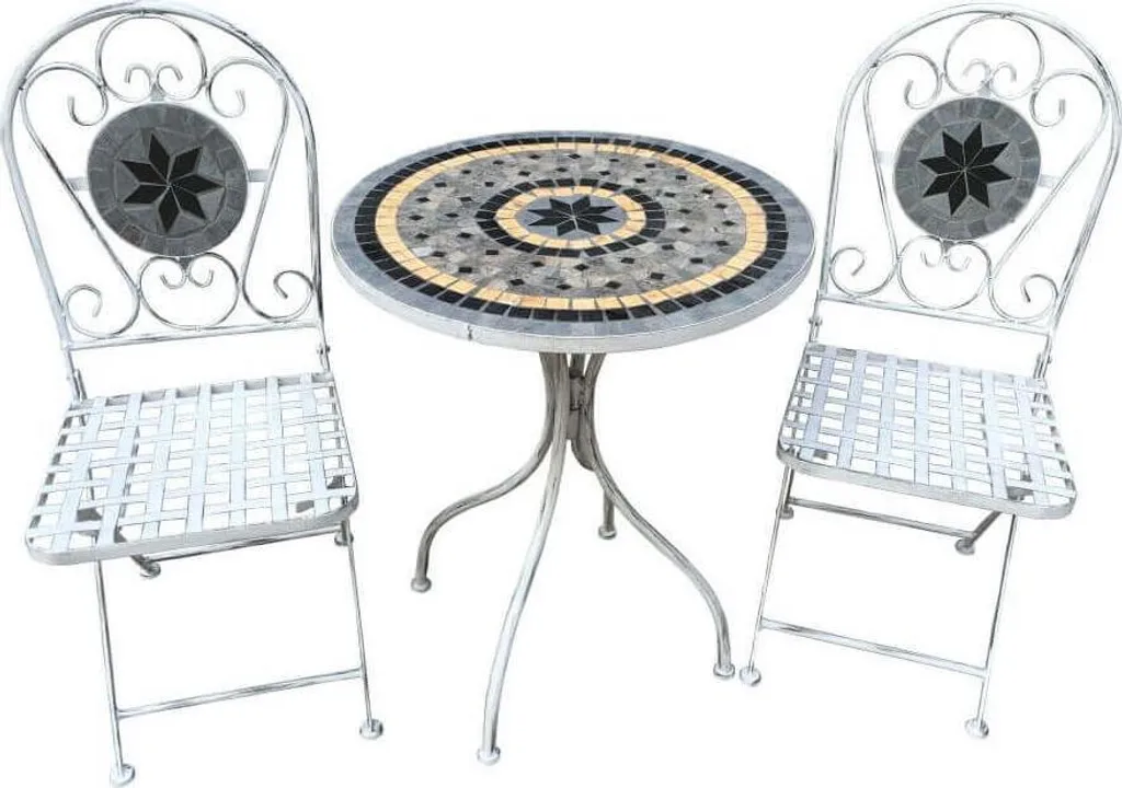 Set Bistro Milani Home Bianco 60x60cm - Arredo Terrazzo e Balcone