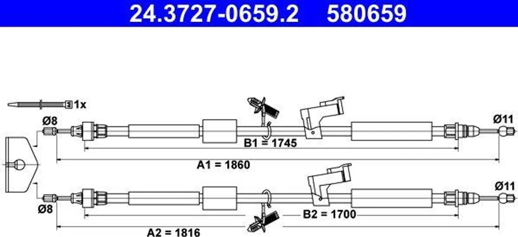 Réparer le frein à main de votre Ford Focus avec ce câble ATE 24.3727-0659.2