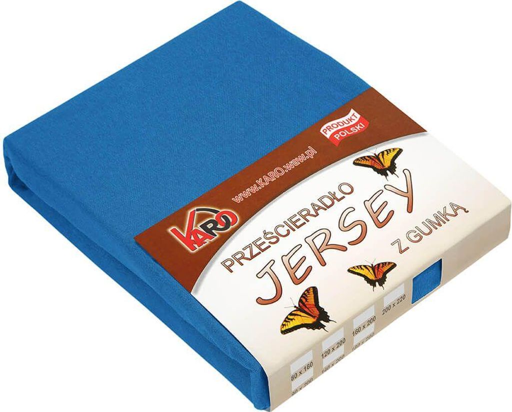 Jersey-Spannbettlaken 140x200 Kornblumenblau 032 KARO