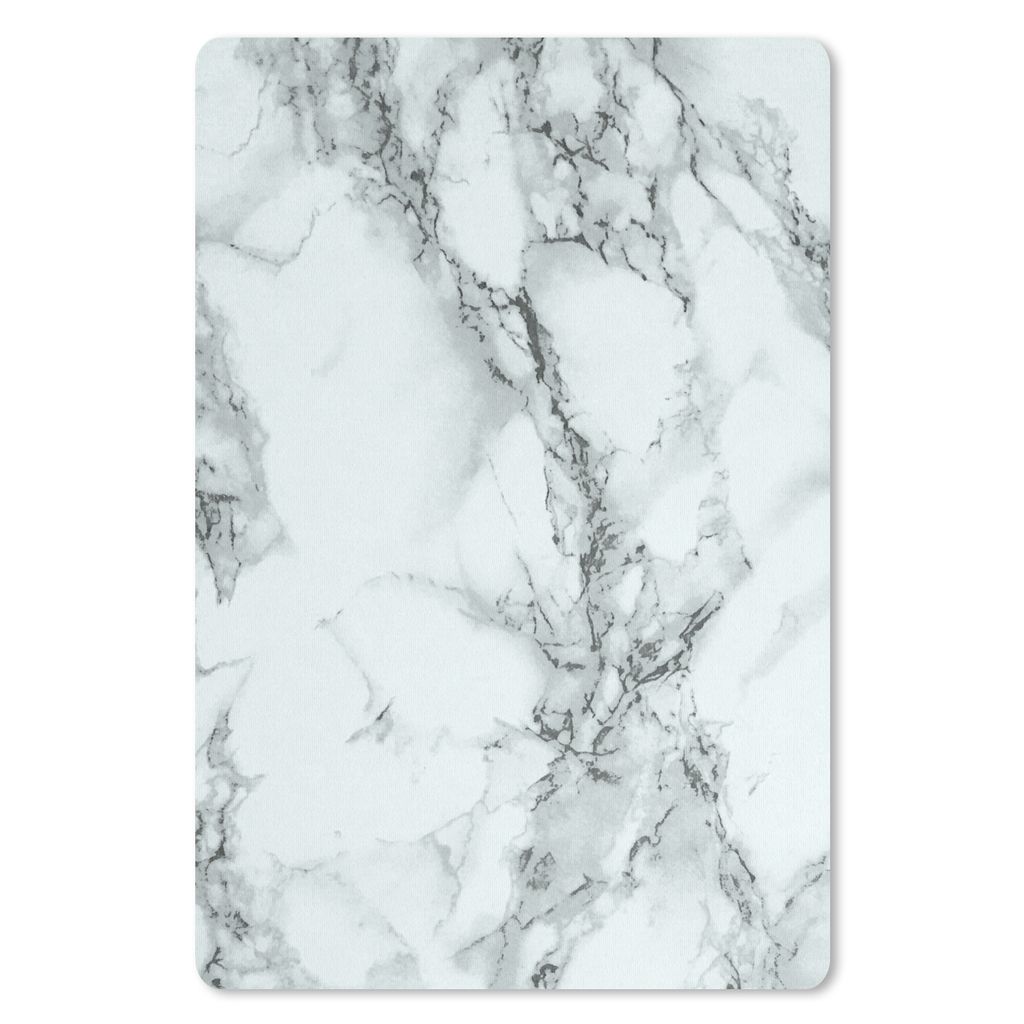 MuchoWow Mauspad Mousepad Marmor - Weiß - Schwarz 18x27 cm - Mousepads - Maus Mat - Pad - Mausunterlage