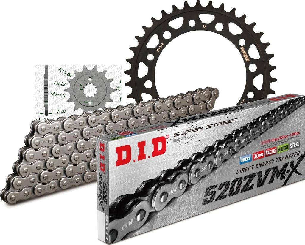 DID Kit Stahl Kompatibel mit Honda CBR250 R 11-14/CBR250 ABS 11-15 14-38-108 DID520ZVM-X Endlos