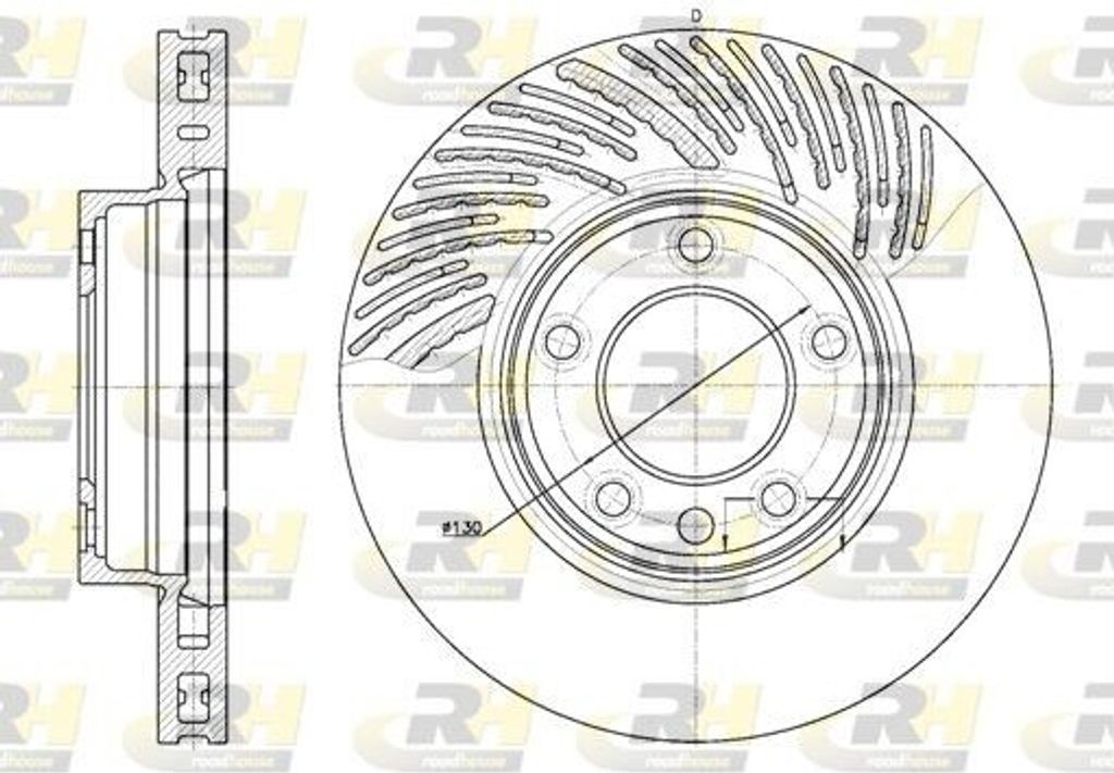 ROADHOUSE Bremsscheibe Vorne Links Vorne für VW Touareg (7LA, 7L6, 7L7) 330mm 6773.10