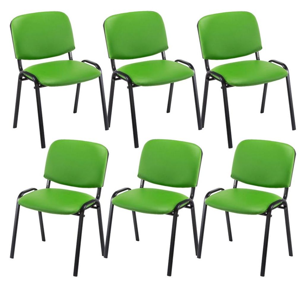 CLP 6er Set Besucherstuhl Ken Kunstleder stapelbar mit Produktbild 