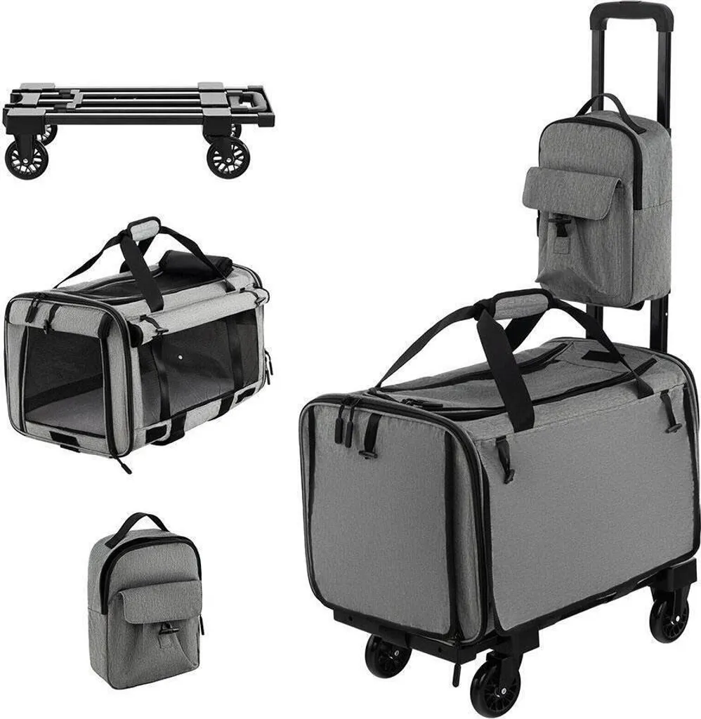 Sac de voyage PV10093GR pour le transport de chat et chien gris