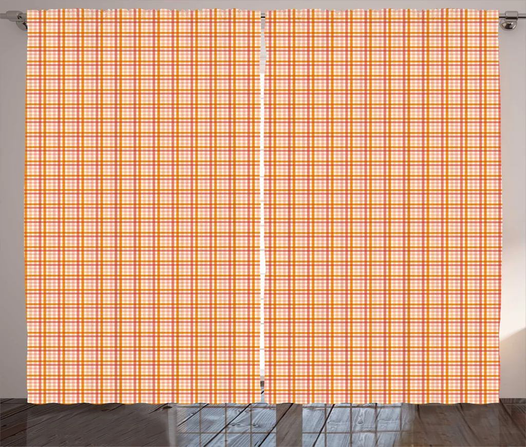 ABAKUHAUS Rideau Rustique Abstrait Corail Orange Foncé 280 x 225 cm