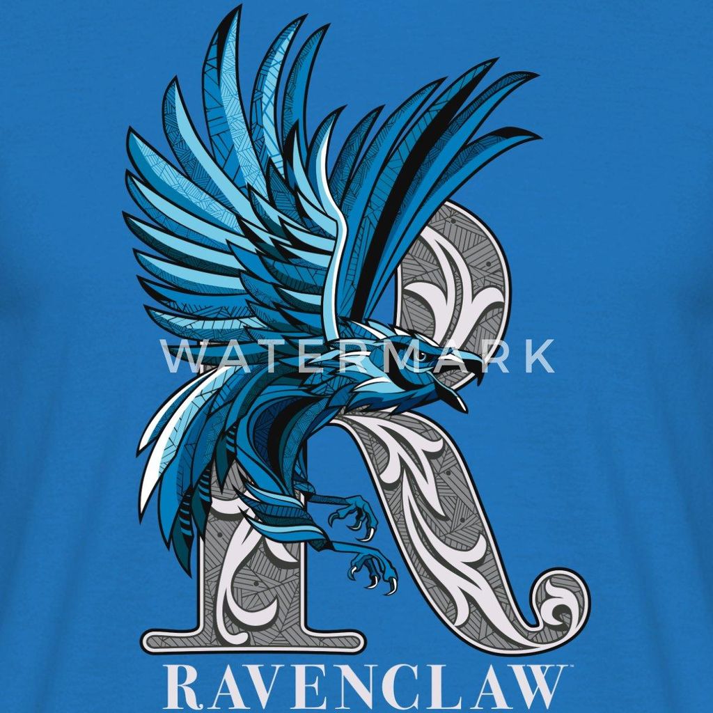 Spreadshirt Harry Potter Ravenclaw Silver Monochrom Männer T-Shirt, XL, Royalblau