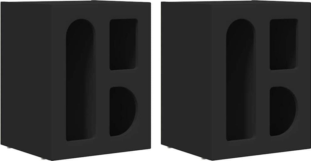 Nachttisch 2 pcs Schwarz 40 x 35 x 50 cm Holzwerkstoff