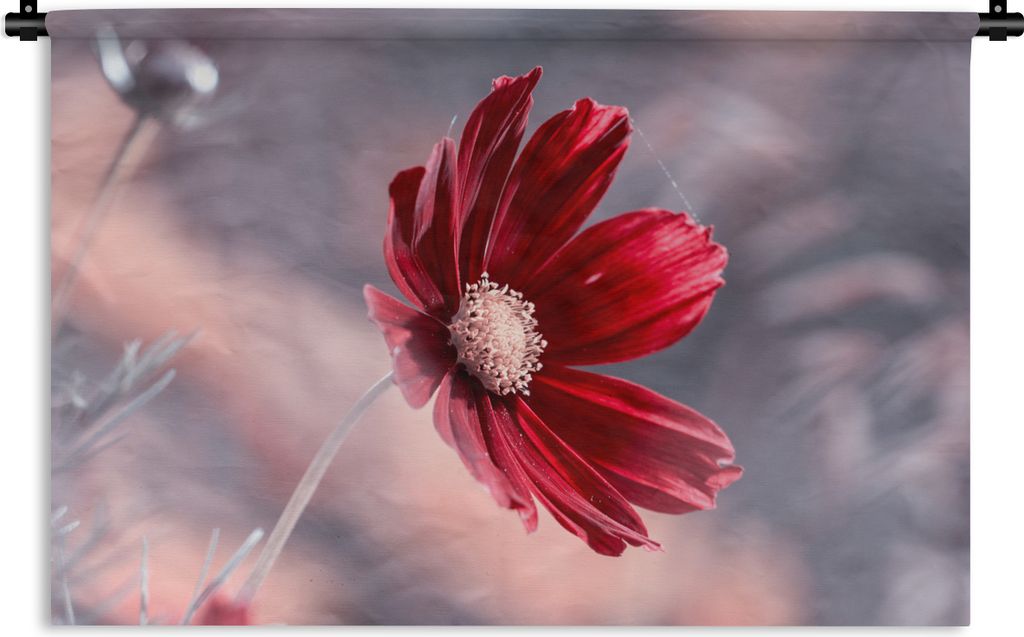 MuchoWow Wandteppich Wandbehang Blumen - Rot - Natur - Pflanzen 120x80 cm Tapisserie Dekoration Wandtuch - Wanddekorationen - Wandtücher