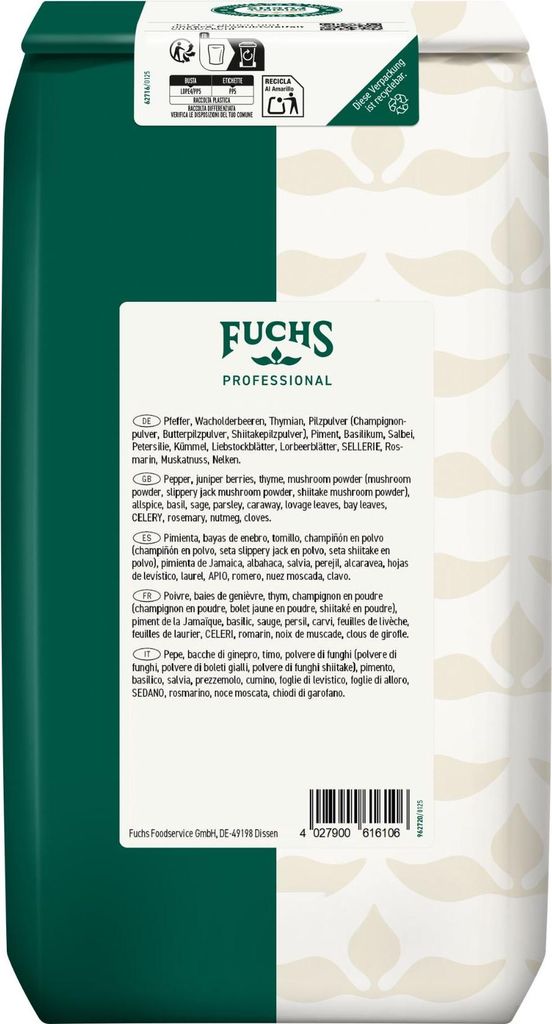 Fuchs Professionele kruidenmix voor donkere sauzen, 1000g Productafbeelding 