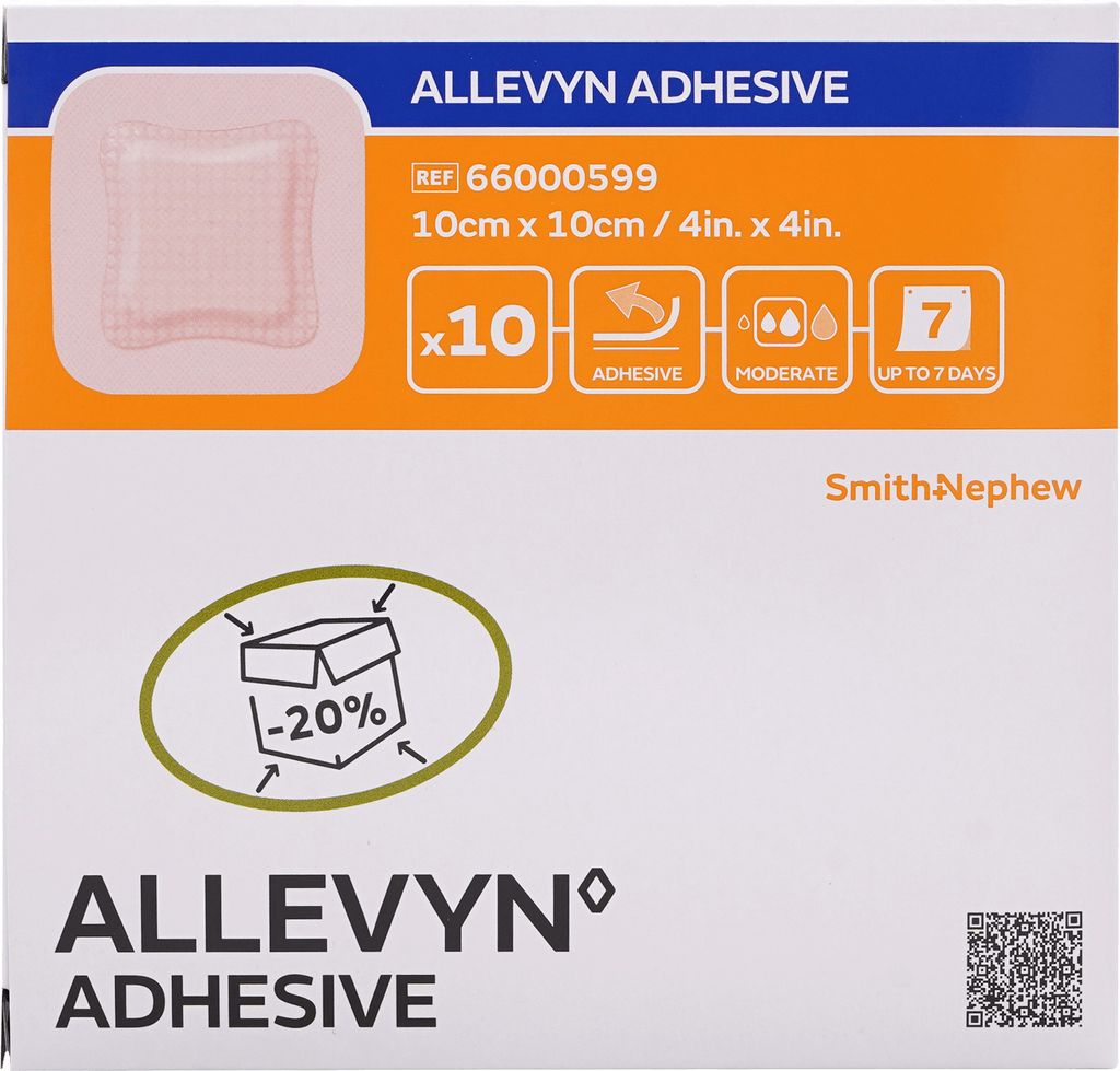 Allevyn Adhesive 10x10 cm haftende Wundauflage 10 St Produktbild 