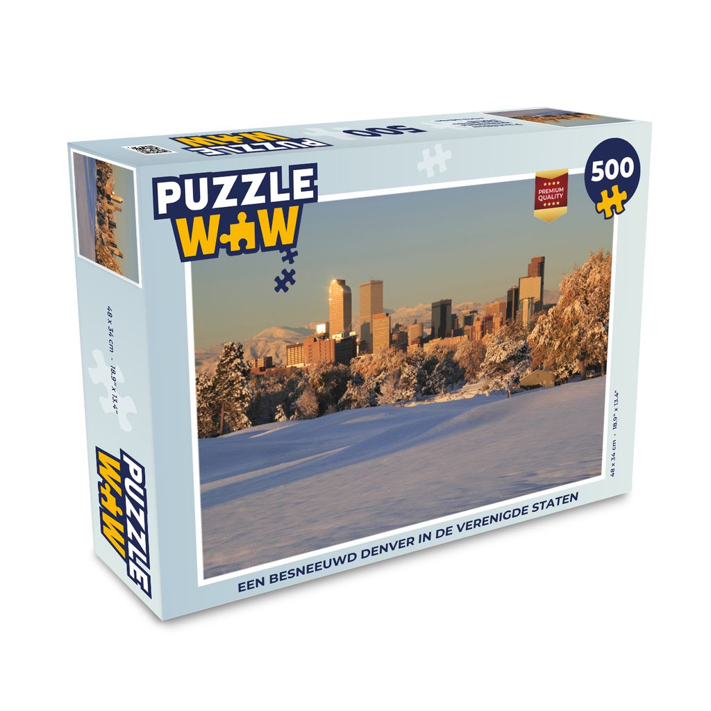 MuchoWow Puzzle 500 Teile Denver - Schnee - Berg - 500 Teile - Kinder - Selberbauen - Puzzlespiele