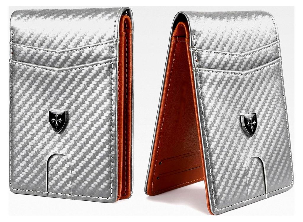 Herren Geldbörse Slim Wallet mit stabiler Geldklammer und RFID-Schutz im eleganten Slim-Design | 11 Kartensteckfächer und praktischem Fingerslot