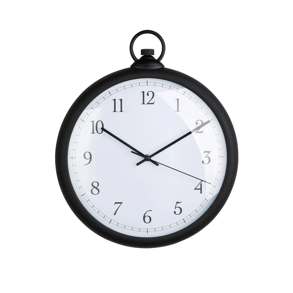 Horloge murale Pocket Gilde ronde noire 36x43 cm - Modèle 50080