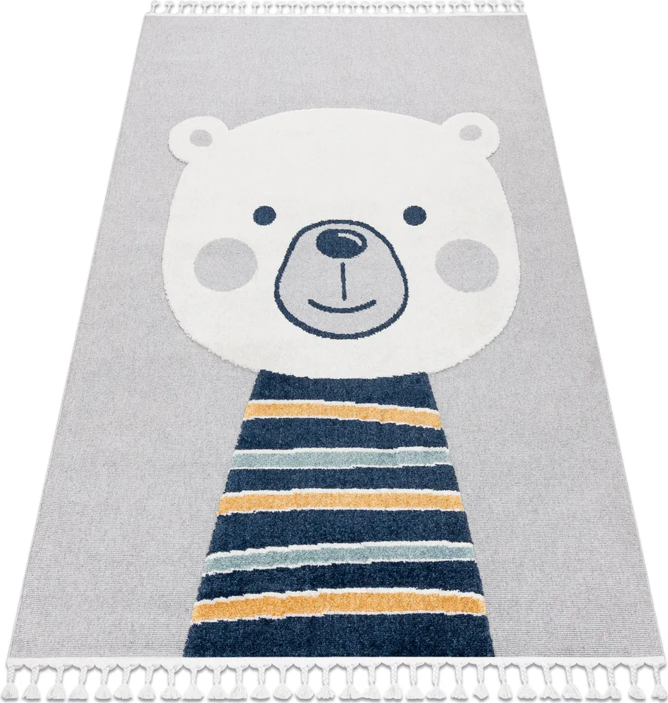 Tapis Éveil Sensoriel YOYO GD50 Gris/Blanc 140x190 - Confort Ourson