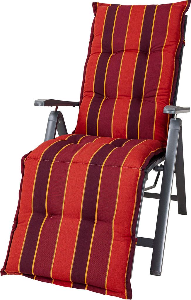 Auflage Relaxliege Naxos 20208-3 terracotta-rot gestreift Produktbild 