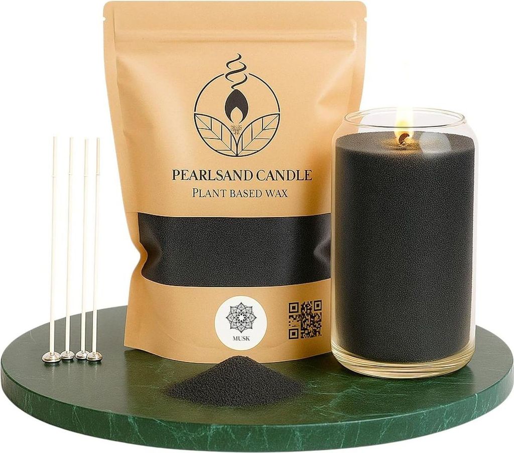 Kerzensand mit Duft und Docht, 400g, Kerzen selber machen, Kerzenwachs & Kerzendocht, Farbe:Moschus