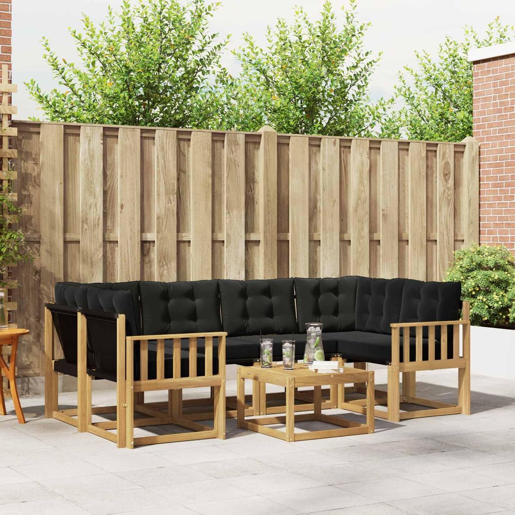 Möbel Outdoor-Sofagarnitur mit Kissen 7 pcs Weiß und SchwarzGartensofas - Gartensofas c3594