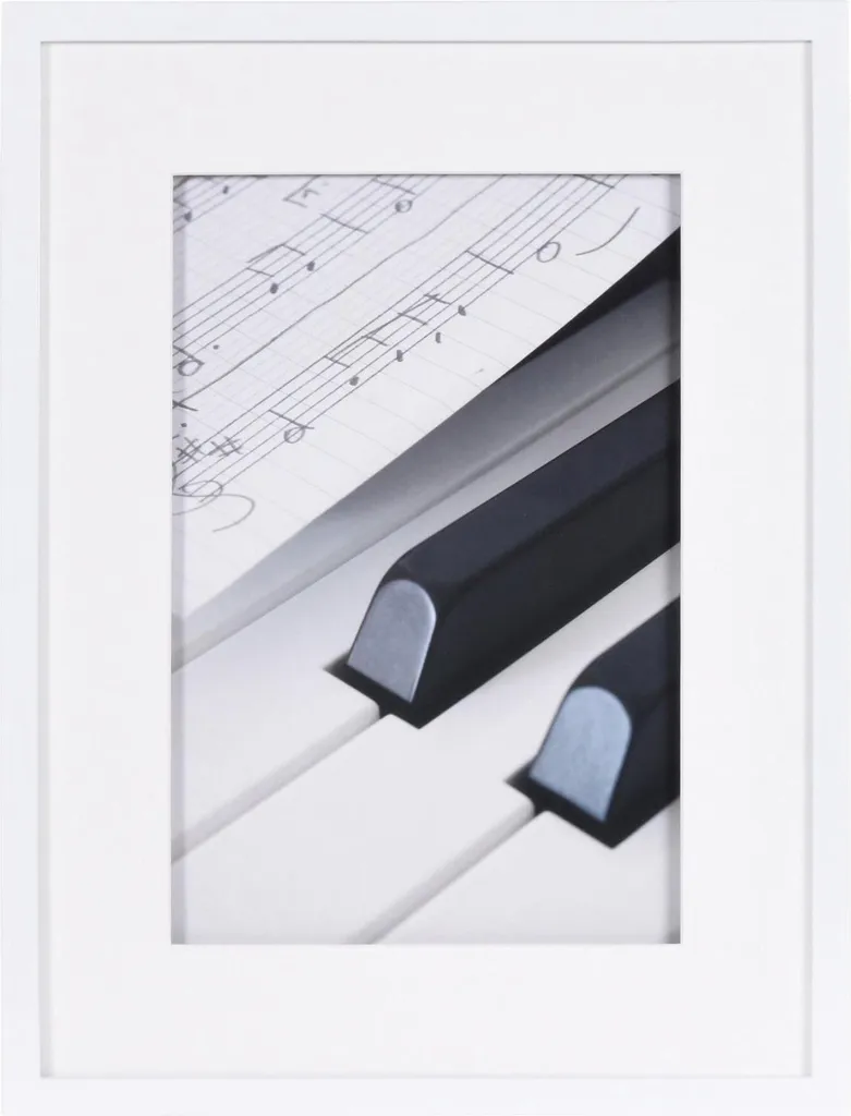 Cornice 30x40 cm PIANO Legno Bianco con Passepartout | Qualità Premium